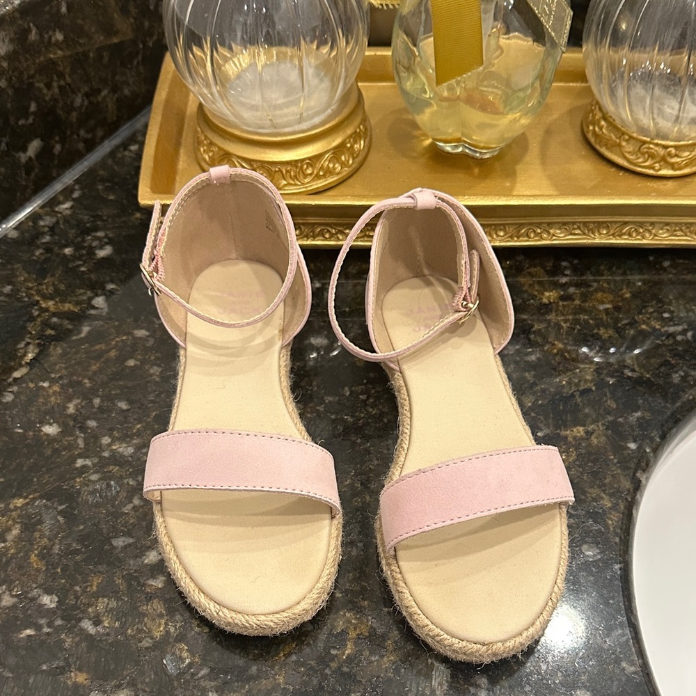 Janie and Jack Blush Pink Ankle-Strap Espadrille Sandals
